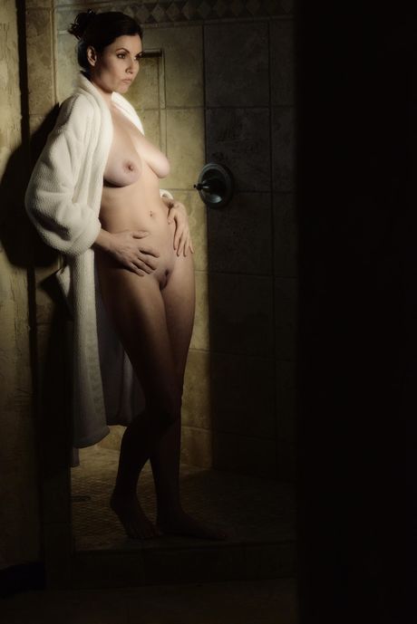 The Life Erotic: Brunette chick Jamie Lynn fingers her pussy while taking a shower