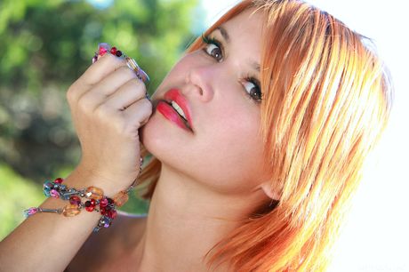 Gorgeous teen Violla A gets naked on a boat before licking her pussy