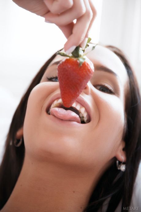 Precious teen Hilary B models totally naked on her bed with grace