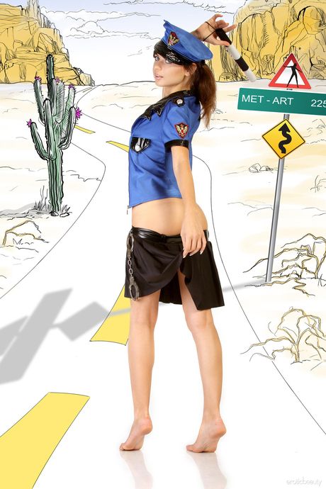 Delicate teen Lusi shows her small tits and bares it all in a solo