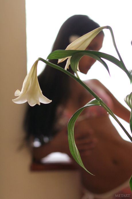 Brunette teen Kamilla 18 removes her bikini to pose nude