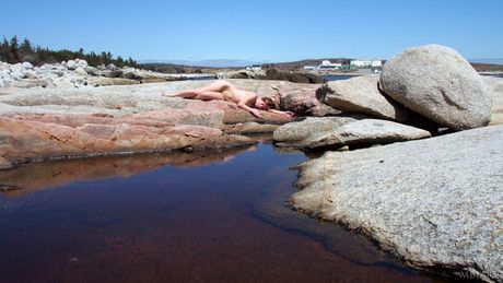 Skinny Canadian teen Ronin posing naked and showing her tiny tits