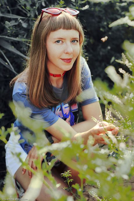 Ukrainian venus Dream gets naked in sunglasses on a beach