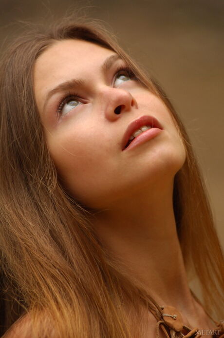 Svelte teen Iren A exhibits perfect shape in the wild and shows her small tits & pussy