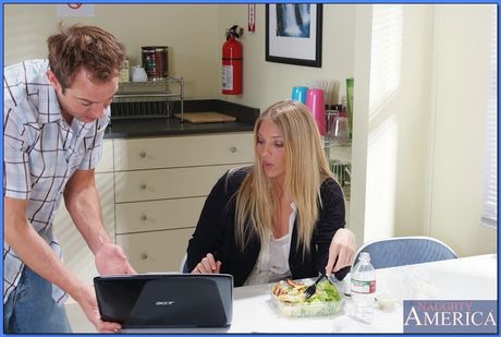 Tattooed teacher Jordan Kingsley fucking her student in the classroom