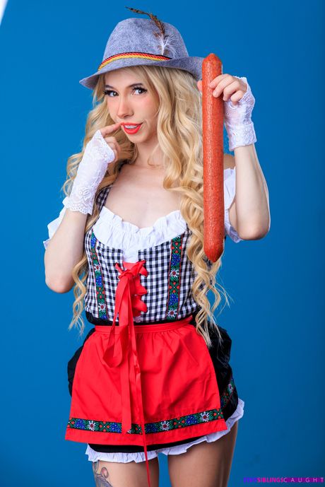 Blonde babe Kenzie Reeves has sex with her stepbrother on a kitchen counter