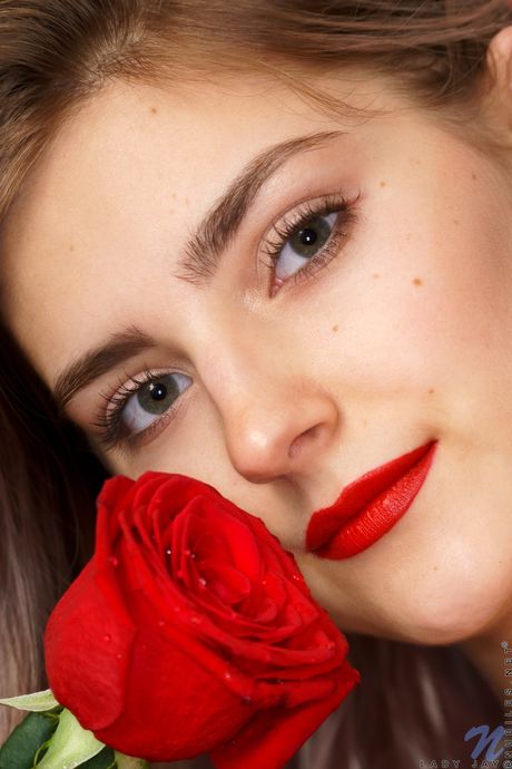 Nubiles: Sexy blonde Lady Jay toys her pussy with a vibrator on Valentines Day