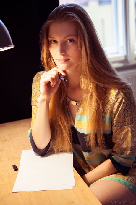 Cute teen Bretona gets naked and demonstrates her hot body and bald pussy