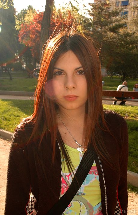 Thin teen Maitane shows her tiny tits and twat