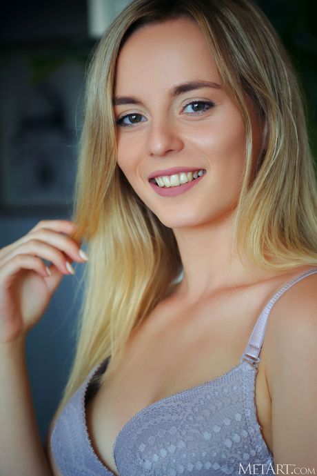 Precious teen Jillean removes her lingerie to pose nude without shyness