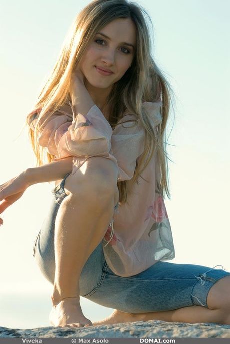 Skinny Ukrainian erotic model Viveka bares it all in the forest and shows her holes