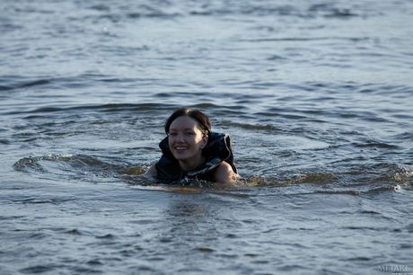 Russian babe Loreen A gets nude in a secluded area