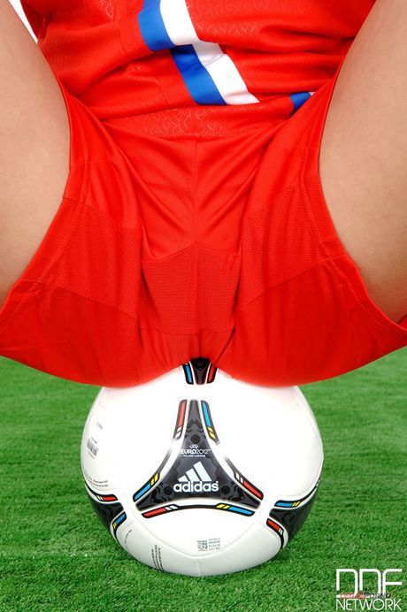 Russian babe Chudina strips and shows her big butt and tits in a solo