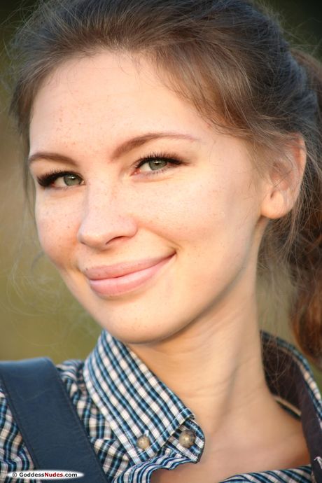 Thin teen Galina A strips naked in the backyard & shows her hot body